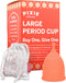 Pixie Menstrual Cup - 100% Medical-Grade Silicone - Ranked 1 for Soft Reusable Period Cup - Tampon Alternative (Large)