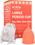Pixie Menstrual Cup - 100% Medical-Grade Silicone - Ranked 1 for Soft Reusable Period Cup - Tampon Alternative (Large)
