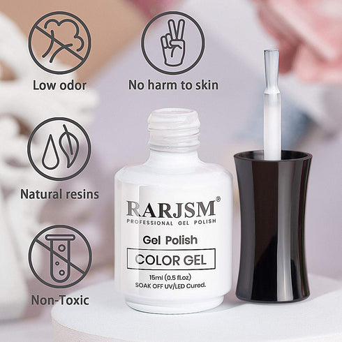 RARJSM Milky White Gel Polish, 15ML French White Nail Art Manicure Varnish, LED UV Translucent Gel Nail Polish Soak Off
