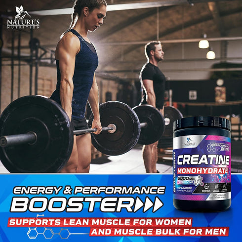Micronized Creatine Monohydrate Powder, Unflavored 5000mg Per Serv, 60 Servings