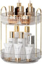YCIA&DONE 360 Rotating Makeup Organizer - High Capacity 2 Tiers Cosmetic Skincare Perfume Organizer (Clear White)