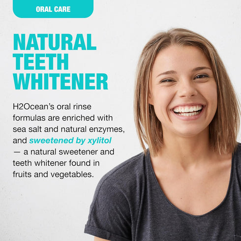 H2Ocean Healing Rinse, Natural Sea Salt Mouth Rinse for Oral Care, Alcohol-Free, Arctic Ocean Mint
