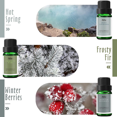 MitFlor Winter Essential Oils for Home Diffusers, Premium Holiday Aromatherapy Gift Set, 6 x 10ml, Soap & Candle Making
