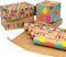 RUSPEPA Mini Kraft Wrapping Paper Rolls, 4 Rolls, 17 inches x 10 feet per Roll, Colorful Birthday Gift Wrap