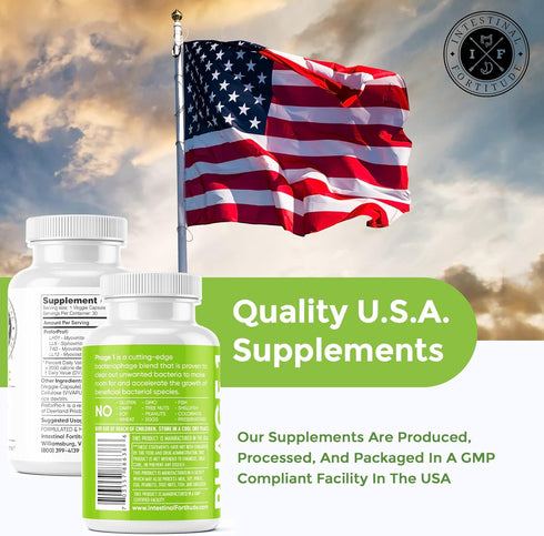 Phage 1 - Ultimate Gut Health Supplement, Total Restore Intestinal Defense, Patented Bacteriophage Blend for Digestive