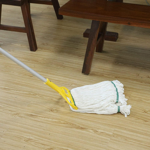 OFO Heavy Duty Loop-End String Mop with Extra Replacement Head, 59 Inch Handle for Industrial Floor Cleaning