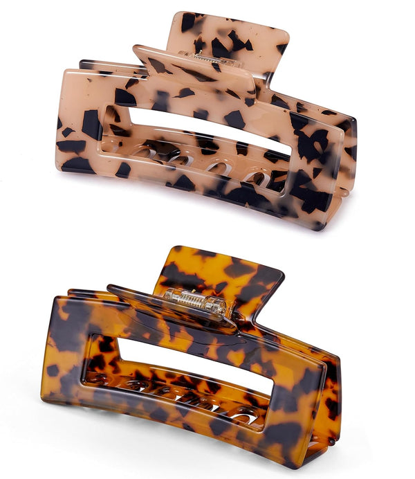 Large Hair Claw Clips Big Cutout Tortoise Shell Celluloid Hair Jaw Clips for Women Ladies