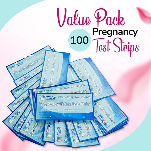 Clinical Guard 100 Pregnancy Test Strips - Sensitive & Accurate Measurement, Easy Home Tests