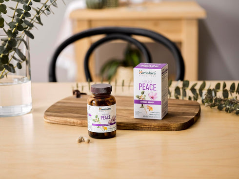 Himalaya Hello Peace Daily Stress Relief Herbal Supplement, Ashwagandha, Turmeric, Saffron, 60 Capsules