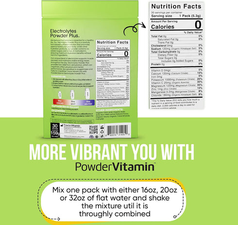 Electrolytes Powder Plus, Keto Lemonade - Zero Sugar, 1000mg Potassium, 120mg Calcium, 120mg Magnesium - 30 Packets