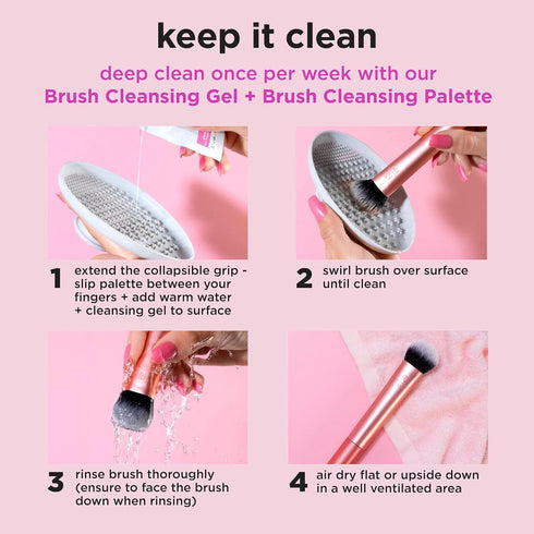 Real Techniques Ultra Plush Powder Makeup Brush - Large, Fluffy, Vegan, for Setting Powder & Blush