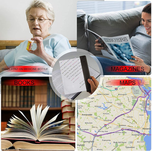 LUXSWAY Rechargeable 3X Full Page Magnifier for Reading - Illuminated Magnifying Glass with 12 Super Bright LEDs,