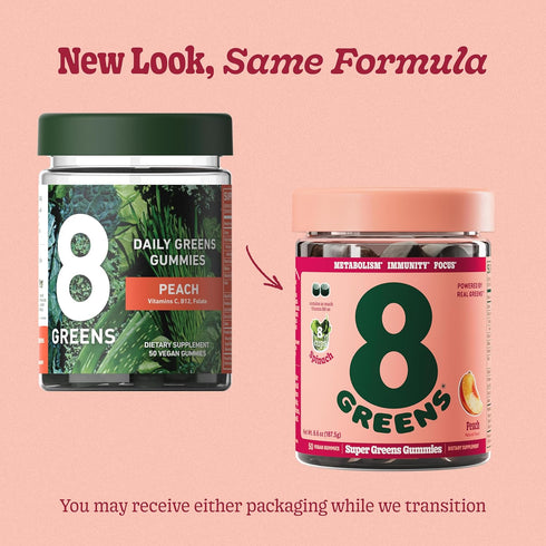 8Greens Supergreens Gummies, Super Greens Powder Superfood Gummy for Metabolism, Immunity & Focus, 50 Count