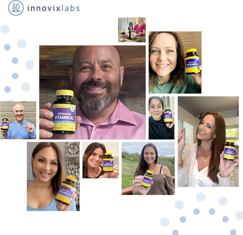InnovixLabs Full Spectrum Vitamin K2 MK-7 - 90 Capsules, 600 mcg for General Health & Bones, Soy & Gluten Free
