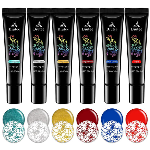 Nail Stamping Polish Pack of 12 Colors, 8ML UV LED Gel Polish for Nail Stamping Plate.