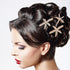 PAGOW 3 PCS Starfish Hair Clips - Gold Rhinestone Pearls Crystal Hair Accessories for Women