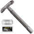 WEISHI Butterfly Open Double Edge Safety Razor for Men - Nostalgic Long Handle with 5 Stainless Blades