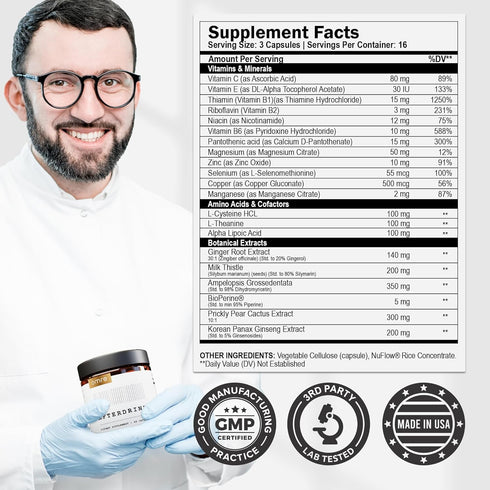 omre AfterDrink Restore Pills, Milk Thistle, DHM, Vitamin B, Ginger, Herbal Extracts, 48 Caps