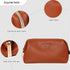 Vegan Leather Waterproof Travel Cosmetic Bag by Angelina's Palace - Toiletry Organizer Makeup Pouches