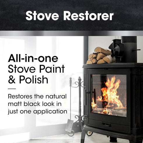 Furniture Clinic Stove Restorer | Restores Natural Matte Black Color on Log Burners, Grates, & Fireplaces (250ml)