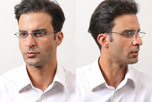 REAVEE 2 Pack Retro Designer Half Moon Reading Glasses for Women and Men, Stylish Slim Spring Hinge Half Frame with