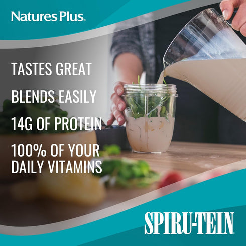 Natures Simply Natural SPIRU-TEIN Shake - Unsweetened Chocolate Protein Powder, 0.82 lb, 16 Servings