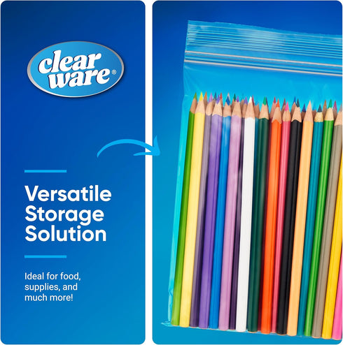 Gallon Freezer Bags - Double Zipper Seal - 100 Count Thick Resealable Plastic Bags for Food Storage