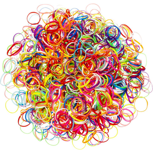 Hicarer Mini Rubber Bands Pack of 1000, Soft Elastic Bands for Kids Hair, Braids, Wedding Hairstyles, Multicolor