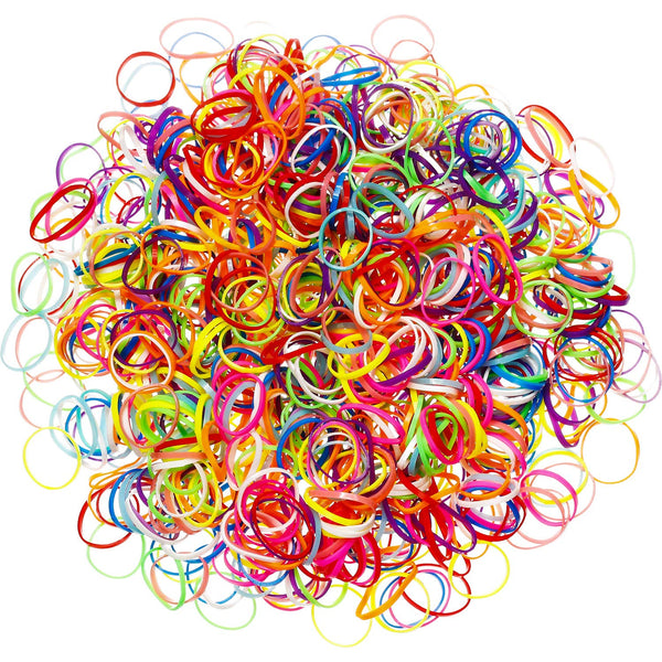 Hicarer Mini Rubber Bands Pack of 1000, Soft Elastic Bands for Kids Hair, Braids, Wedding Hairstyles, Multicolor