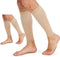 MGANG Plus Size 3XL Calf Compression Sleeve, 2 Pairs 20-30mmHg Unisex Leg Compression Socks for Pain Relief, Beige