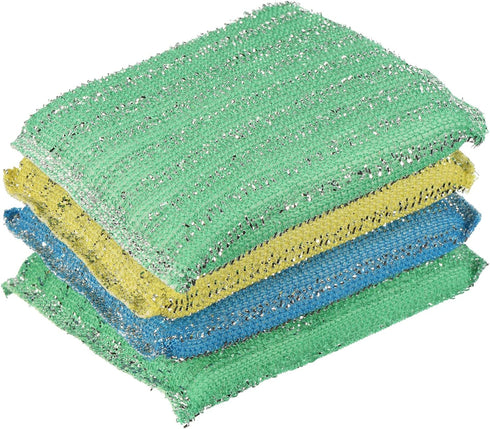 Kitchen Scrub Sponge 4pcs, Non-Scratch Microfiber Dishwashing Sponge for Washing Dishes & Household Cleaning