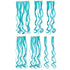 SWACC 7 Pcs Full Head Party Highlights Clip-On Hair Extensions, 20-Inch Curly, Teal Blue