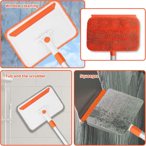Pack 2 QAE011 QAE015 Qaestfy of Chenille Pad Refill Compatible with Wall and Baseboard Cleaner Tool with Long Handle