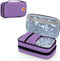 CURMIO Insulated Diabetic Supplies Travel Case, Double Layer Cooler Bag with Detachable Pouches, Purple