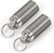 Titanium Waterproof Keychain Pill Holder Container, Portable Mini Size Pill Box Case for Outdoor Travel (2 Pack)