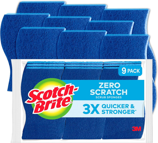 Scotch-Brite Scrub Sponge, Non-Scratch, 9 Count