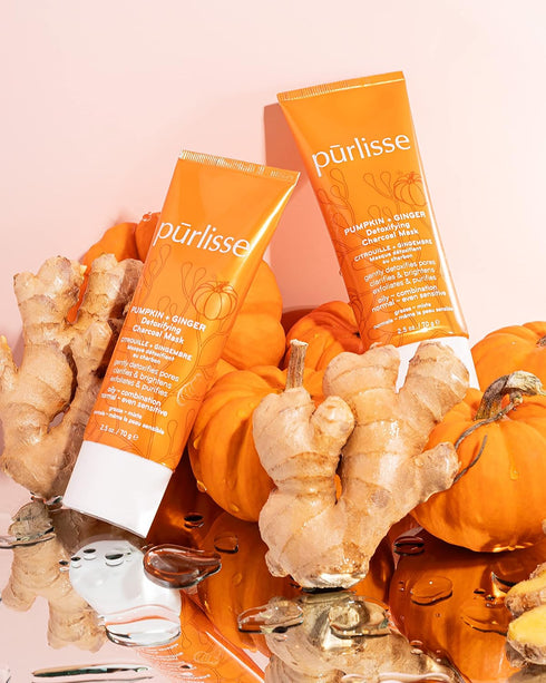 Purlisse Pumpkin and Ginger Detoxifying Charcoal Mask, 2.5oz, Cruelty-Free, Paraben & Sulfate-Free Skin Care