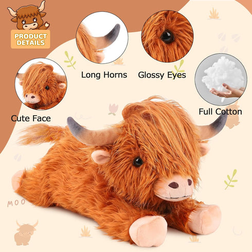 Highland Cow Heating Pad for Period Cramps Menstrual Pain Relief, Portable Electric Heat Pads USB Powered, Cute Cows