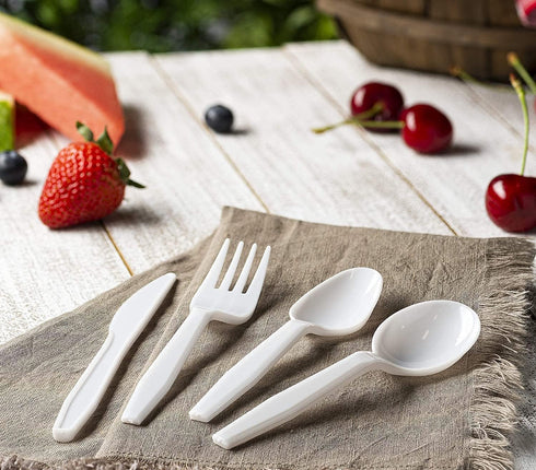 Nicole Fantini Pack 200 Medium Weight Super Economical Combo of Cutlery (Tea Spoon, Soup Spoon, Fork & Knife Each)