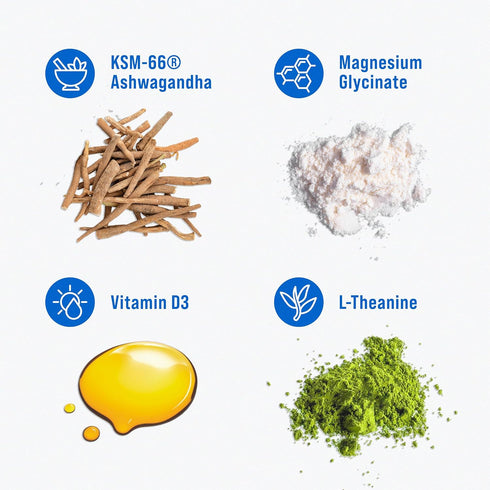 Nello Supercalm Drink Mix - 30 Servings with Ashwagandha KSM 66, Magnesium Glycinate, L-Theanine, Vitamin D3
