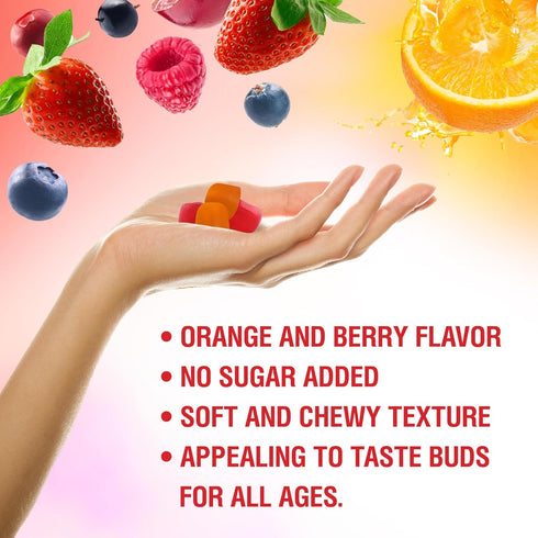 Calcium Magnesium Zinc Gummies - High Potency with Vitamin D3 & K2, Enhanced Absorption, Orange and Berry Flavored