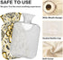 miaozhen 2L Tummy Paisley Flower Dark Black Yellow Gold Water Bottle for hot Water with Soft Cover Warmer Bag
