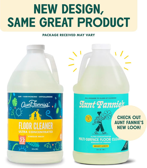 Aunt Fannie's All Purpose Cleaning Vinegar, Multisurface Spray Cleaner, 64 Ounces, Lemon Scent (Refill), Packaging May Vary