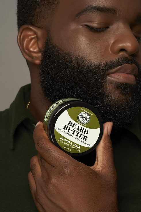Softsheen-Carson Magic Shaving Beard Grooming Kit for Men, Cedarwood Oil Beard Butter, Scrub and Cleanser Gift Set