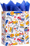 SUNCOLOR 16" Extra Large Gift Bag with Tissue Paper for Boys (Vehicle Design)
