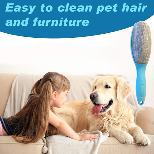 ezclean 2 Pack Reusable Lint Brush, Double Sided Pet Hair Remover for Clothes, Couch, Dog Cat Hair Cleaner