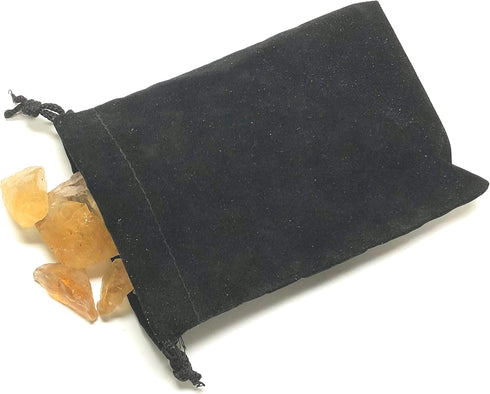 Rough Citrine Crystal Stone with Velvet Bag, 1/2 Pound