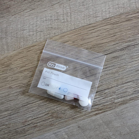 Ezy Dose Disposable Pill Pouches, Clear, 50 Count for Pill and Vitamin Storage
