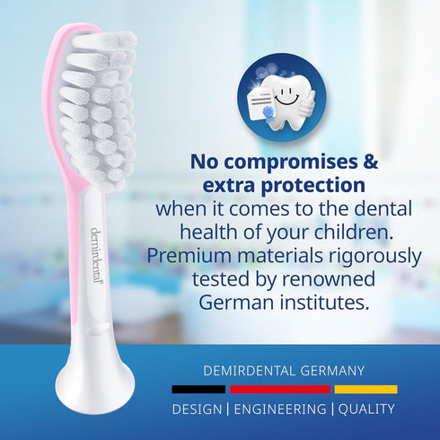 Kids Toothbrush Heads Compatible with Philips Sonicare, Replacement Heads for Ages 7 to 10 - Pink (8 Pack)