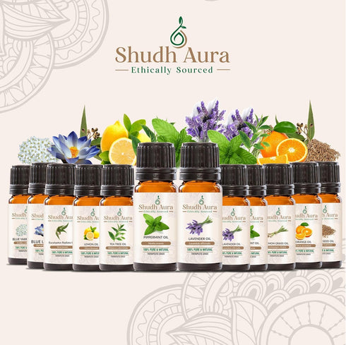 Shudh Aura 100% (30ML) Gingergrass Essential Oil | Pure, Undiluted and Natural | Therapeutic Grade Premium Oils